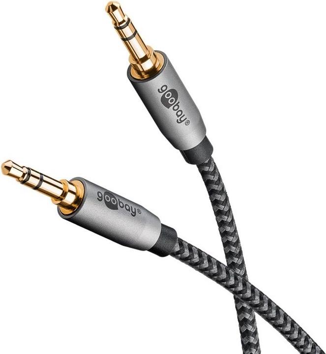 Actual product image Goobay Audio connection cable AUX, 3.5 mm stereo, 3 m, Sharkskin Grey (3 m)