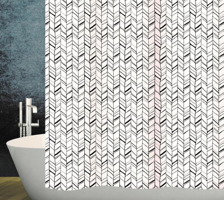 Image du produit Diaqua Rideau de douche textile Chevron (240 x 180 cm)