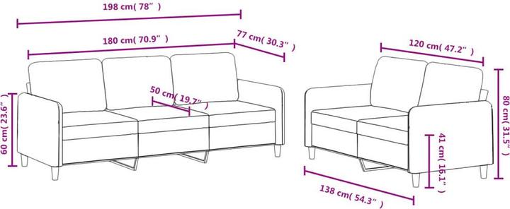 Produktbild vidaXL Sofagarnitur (2-Sitzer, 3-Sitzer)