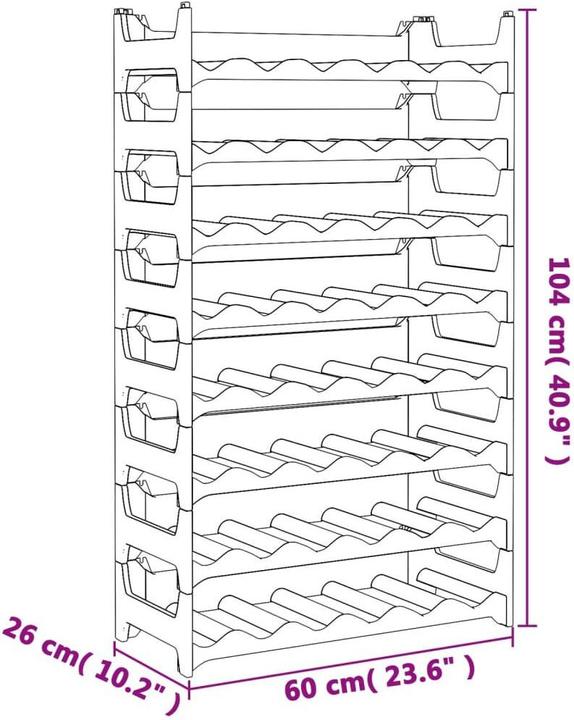 Image du produit vidaXL Thamios (60 x 26 x 104 cm, 48 Fl.)