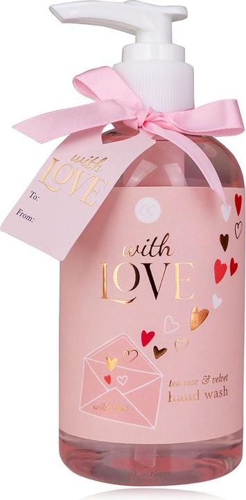 Accentra Handseife WITH LOVE in Pumpspender, 250ml, Duft: Tea Rose & Velvet, Farbe: rosa/rot/weiss, VE 6/24 (Flüssigseife, 250 ml)