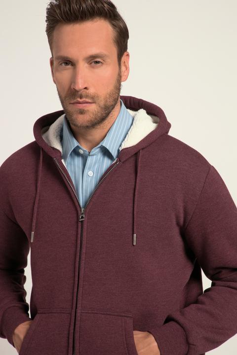 Actual product image JP1880 Hoodie jacket, outdoor, sweat jacket, hood, teddy lining, zip, up to 8 XL (XXL)