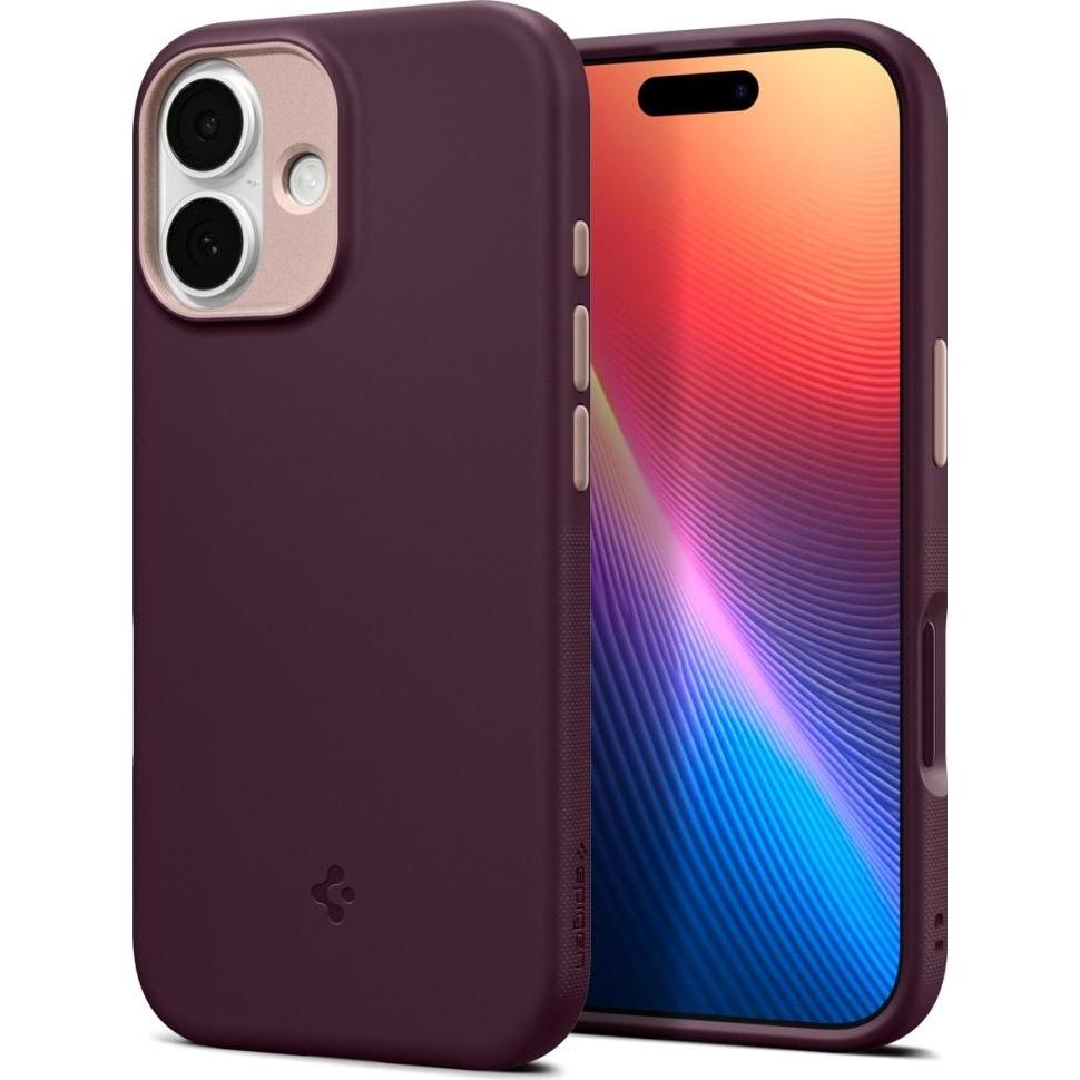 Spigen - Caseology Nano Pop MagSafe - iPhone 17 - Burgundy Bean (Apple iPhone 17), Cover smartphone, Rosso, Nero