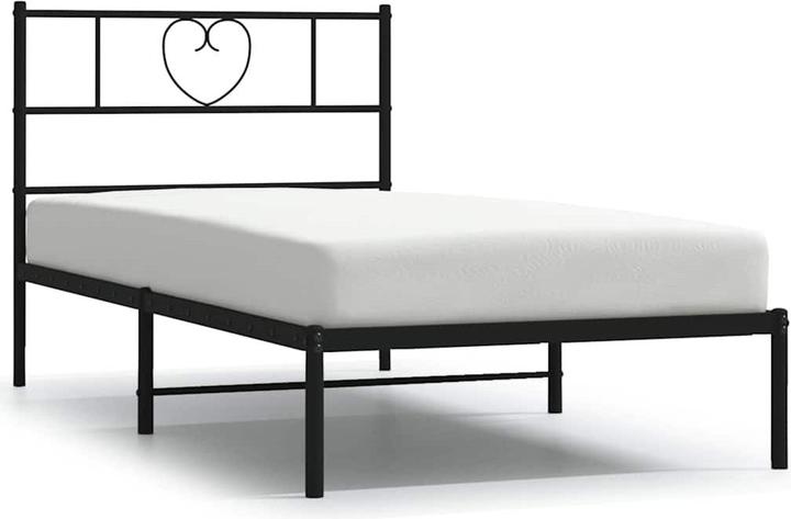 Actual product image vidaXL Bed frame with headboard footboard metal bed Bed black 75x190cm (75 x 190 cm)