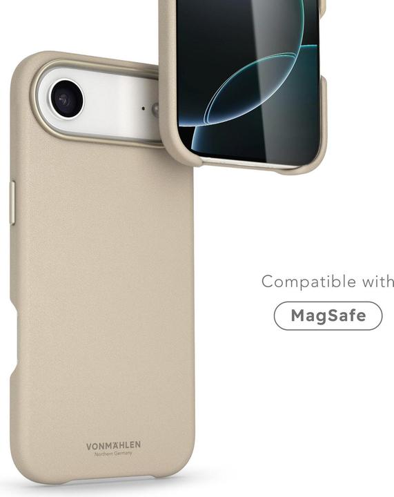 Actual product image Vonmählen Back Cover Like Leather iPhone Air Cream, Grundfarbe (Apple iPhone Air)