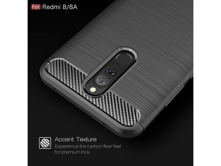Produktbild Screenguard Xiaomi Redmi 8 Hülle Carbon Brushed Soft TPU (Xiaomi Redmi 8)