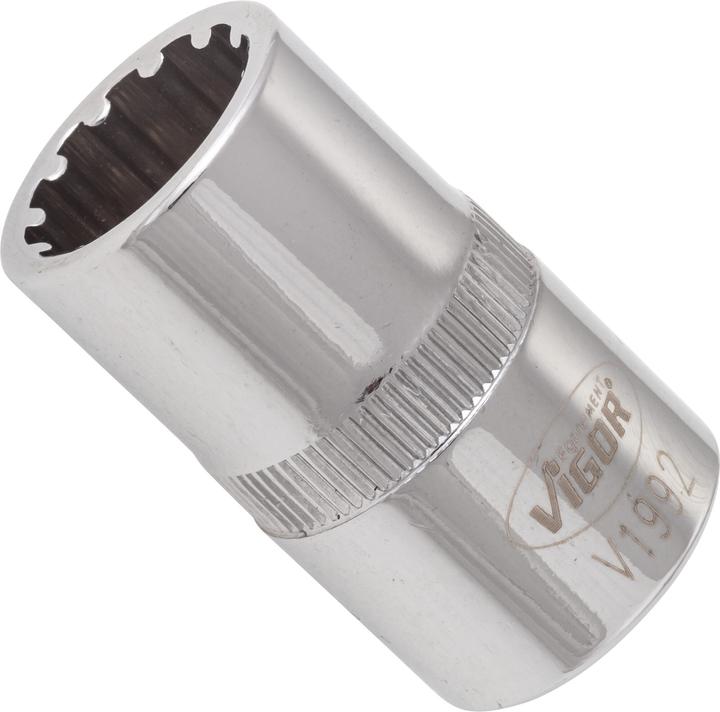 Produktbild Vigor Multiprofil Steckschlüsseleinsatz ∙ V1992 ∙ Vierkant12,5 mm (1/2 Zoll) ∙ Multiprofil ∙ 14 mm (14 mm)
