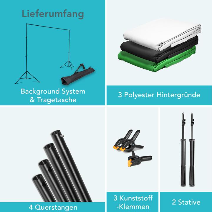 Produktbild Wiltec Instarter Background System 155 - 305 cm (305 cm, 280 cm)
