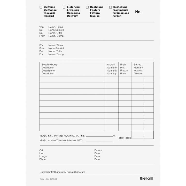 Actual product image Biella Carbonless copy pad (50 x)