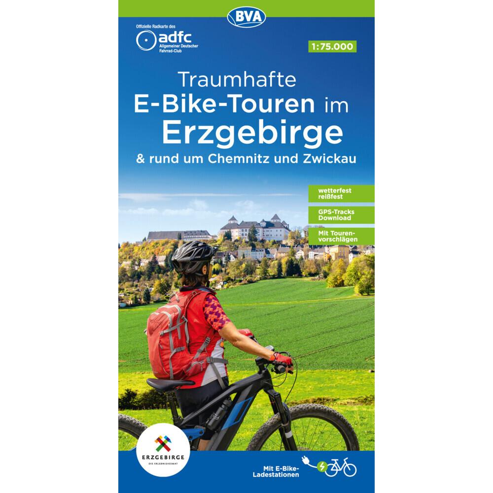 ADFC Traumhafte E-Bike-Touren Erzgebirg, Landkarte