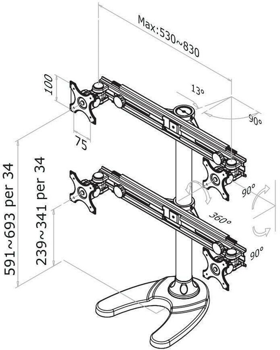 Actual product image Neomounts Fpma-D700dd4 (Table, 30")