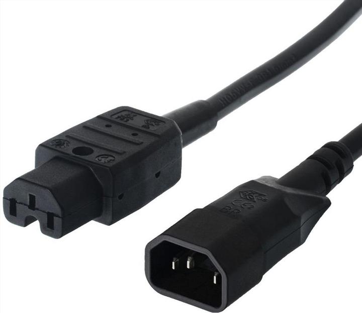 Bachmann mains cable cold appliance plug IEC320 C14 - hot appliance socket IEC320 C15 black 1.5m (1.50 m)