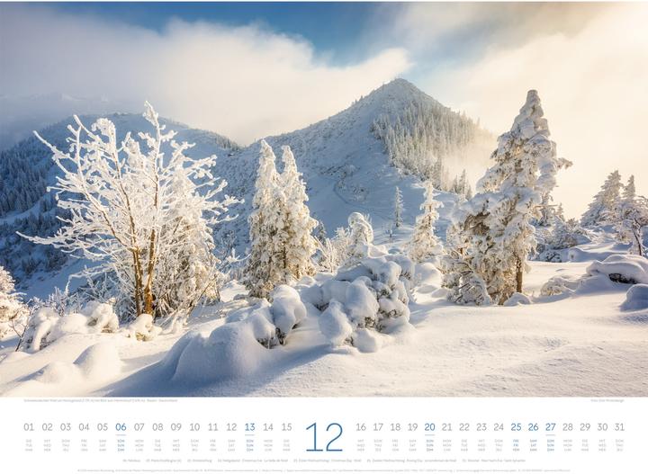Image du produit Naturparadies Alpen Kalender 2026 (54 x 42 cm, Couverture rigide, Anglais, Français, Allemand)