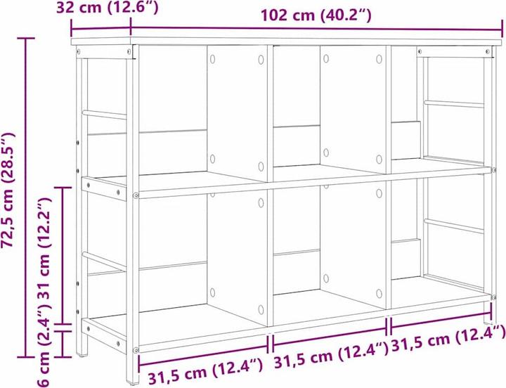 Produktbild vidaXL Bücherregal (32 x 102 x 72.50 cm)
