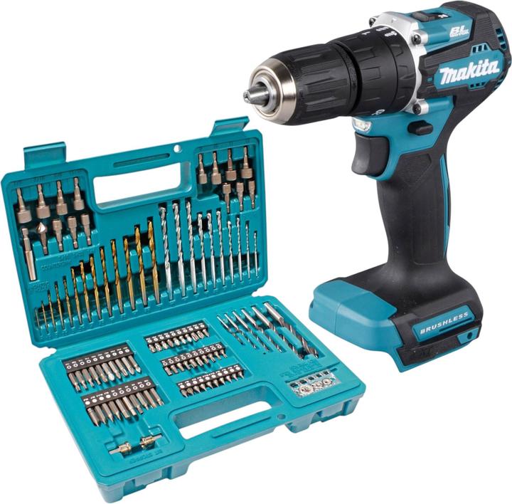 Produktbild Makita DHP 487 Z Akku Schlagbohrschrauber 18 V 40 Nm Brushless + 102 tlg. Bit Bohrer Set - ohne (Ohne externe Stromquelle)