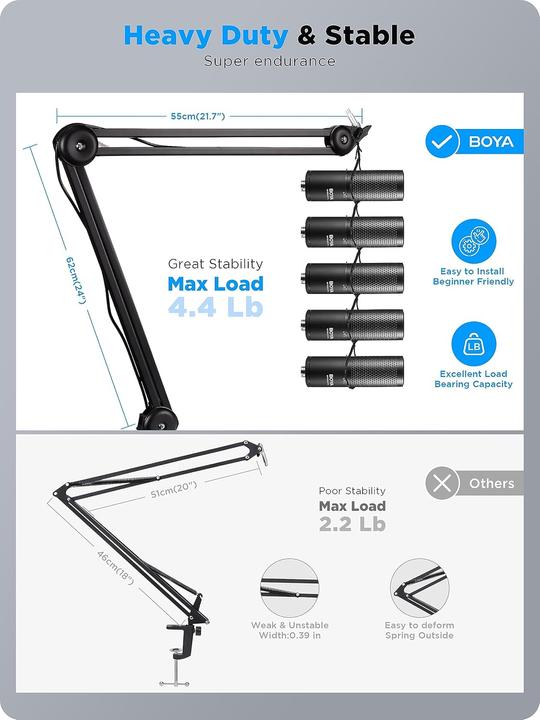 Actual product image Boya BY-BA20 - swivel arm for microphone