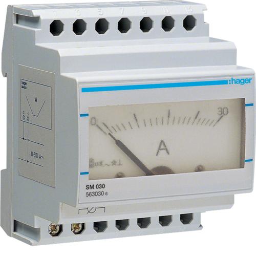 Hager HAG SM030 Analogue ammeter 0-30A AC direct measurement