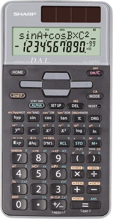 Actual product image Sharp School calculator EL-531 TG-GY, colour: grey (Batteries)