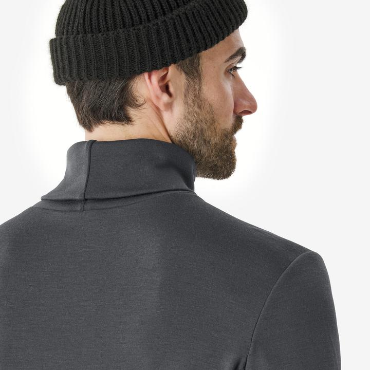 Actual product image Wedze Skiunterhemd Herren warm Rollkragen Merinowolle - BL500 Woolneck schwarz (S)