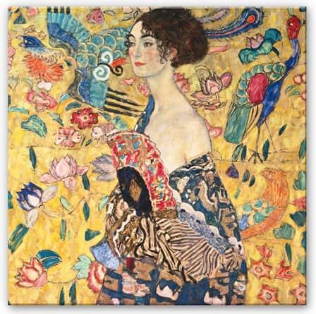 Image du produit Trenddeko Klimt - Dame à l'éventail (50 x 50 cm)