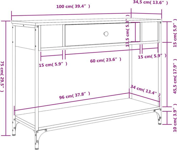 Produktbild vidaXL Konsolentisch (100 x 34.50 x 75 cm)