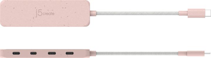 Produktbild j5Create Umweltfreundlicher USB-C-zu-Hub Typ C Gen 2 mit 4 Anschlüssen, USB 3.2 Gen 1 (3.1 Gen 1) Ty (USB-C, 4 Ports)