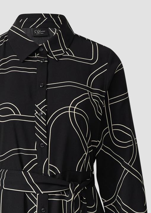 Image du produit s.Oliver Kleid Hemdblusenkleid mit Eingrifftaschen und Bindegürtel (40)