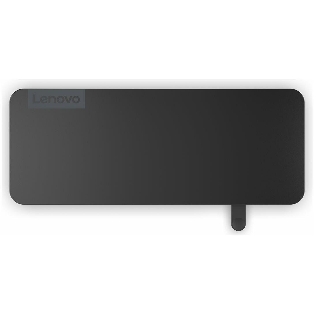 Lenovo Usb-C Slim Travel (USB-C, 8 Ports), Dockingstation + USB Hub, Schwarz