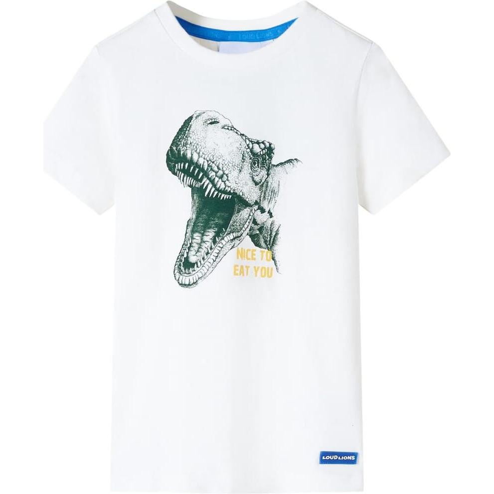 VidaXL, Unisex, Shirt, Kinder-T-Shirt Ecru 140,Material: 100 % Baumwolle,Farbe, Weiss, (140)