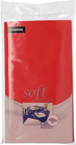 Image du produit Papstar Nappe "soft selection", rouge en non-tissé PP, 100% polypropylène, dimensions : (l)1,20 x (L)1,80 m (120 x 180 cm)