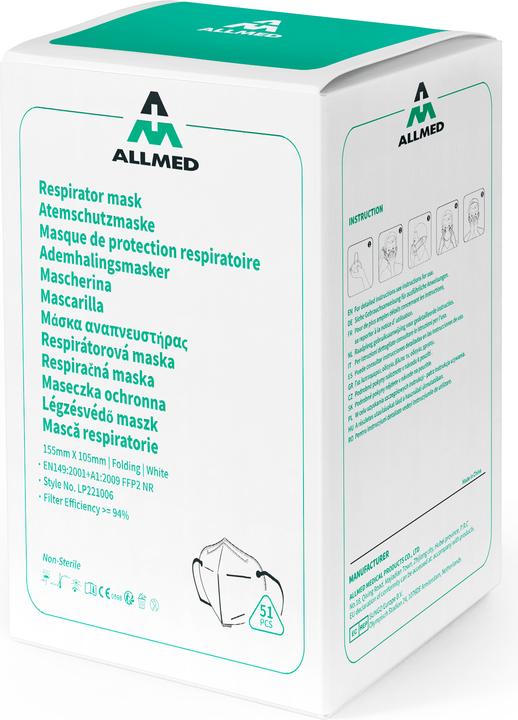 Image du produit Foliodress Mask FFP2 Loop blanc (50 pcs) (FFP2, 50 x)