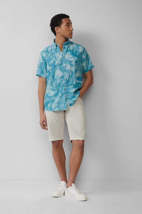 Produktbild S.Oliver Hemd Regular Fit: Gemustertes Kurzarmhemd aus Leinen (M)