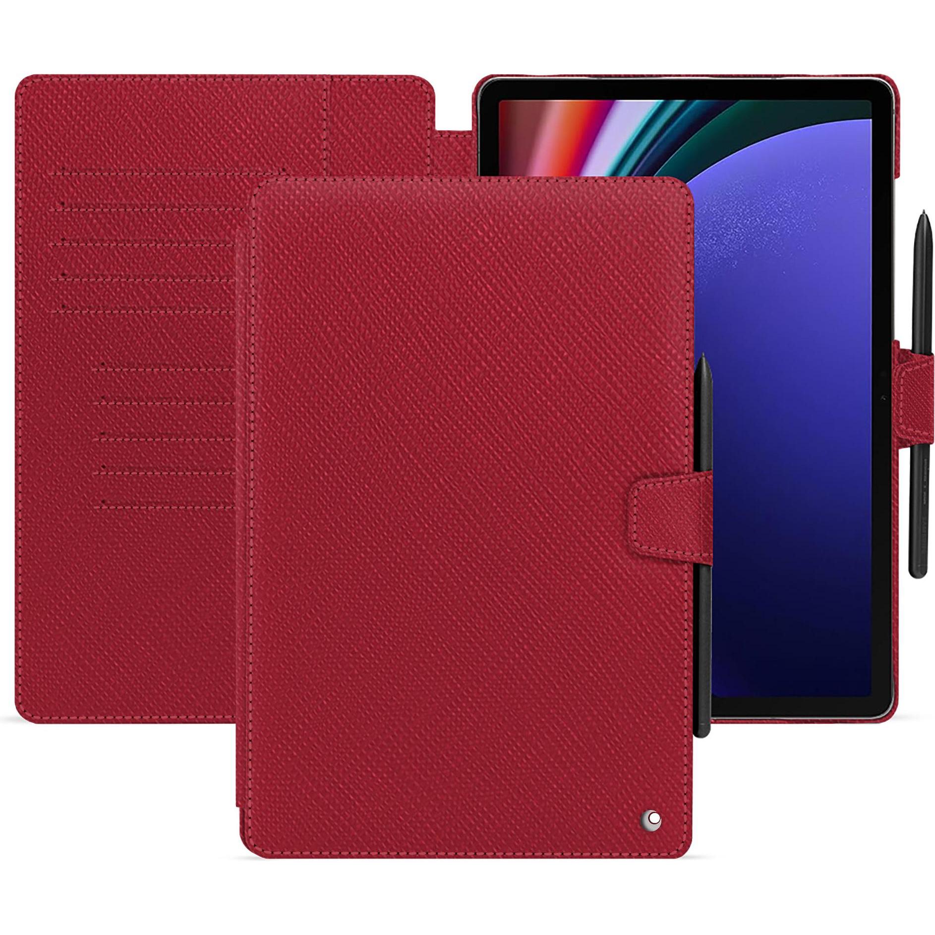 Noreve Lederschutzhülle Samsung Galaxy Tab S9+ (Galaxy Tab S9+), Tablet Hülle, Rot