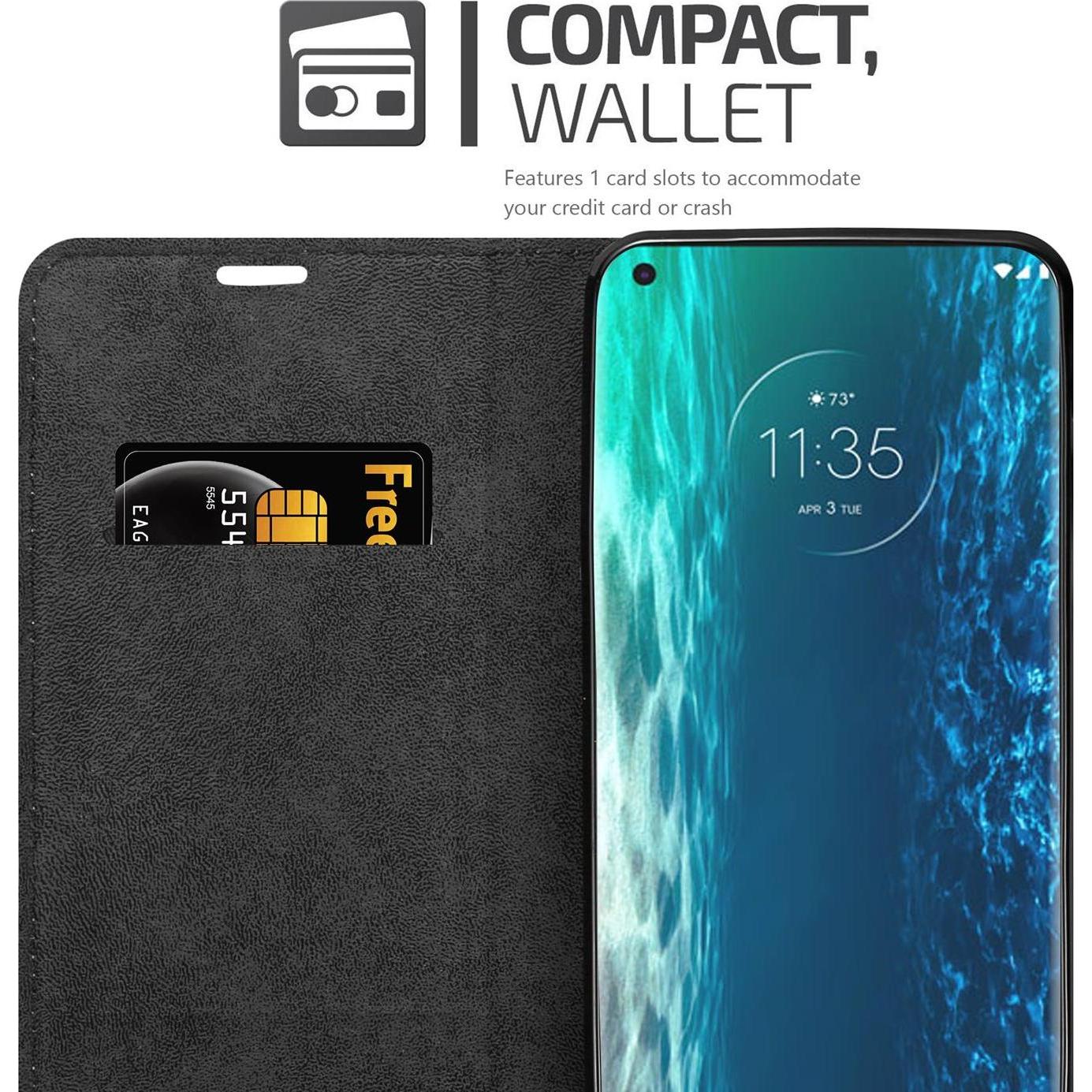 Thumbnail - Cadorabo Book Invisible Magnet Cover (Motorola Edge), Smartphone Hülle, Schwarz
