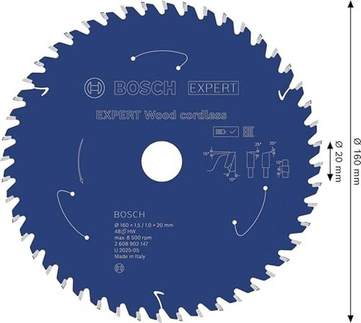 Produktbild Bosch Professional Zubehör EXPERT Wood Kreissägeblatt, 160x20 mm, T48
