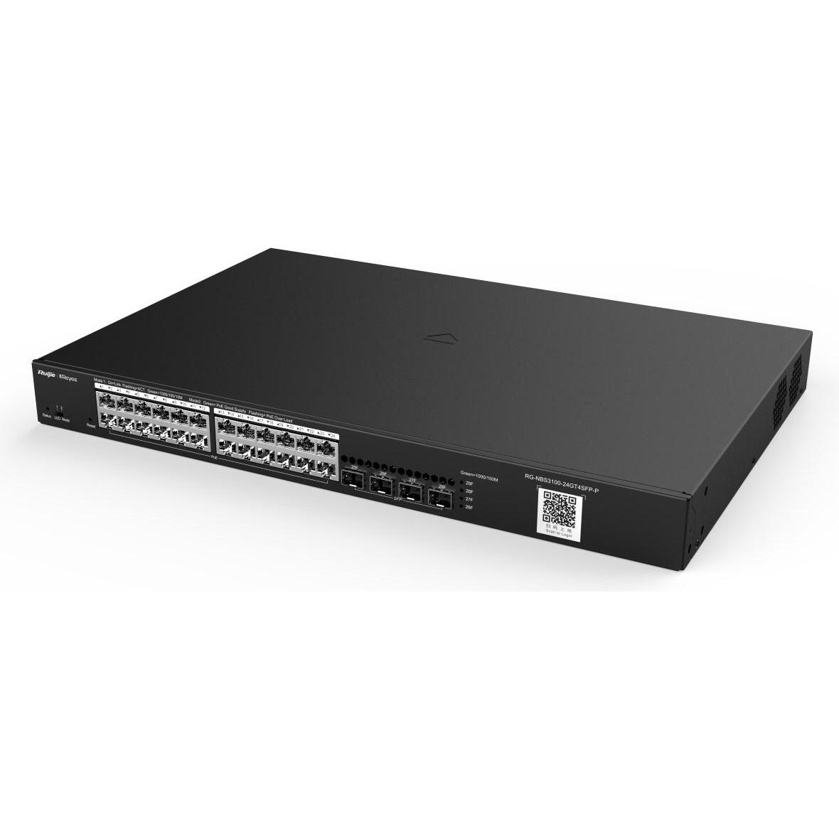 Thumbnail - Ruijie SWITCH REYEE RG-NBS3100-24GT4SFP-P 5-PORT 10/100 MBPS DESKTOP SWITCH (28 Ports), Netzwerk Switch, Schwarz