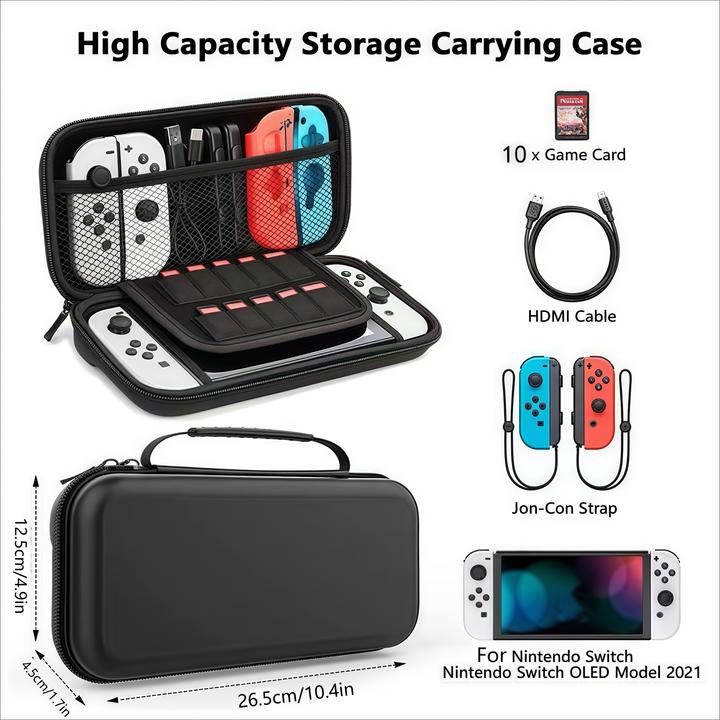Produktbild PhoneLook Schutzhülle Tragetasche für Nintendo Switch (1. Generation) mit Fächern und Belüftung (Switch)