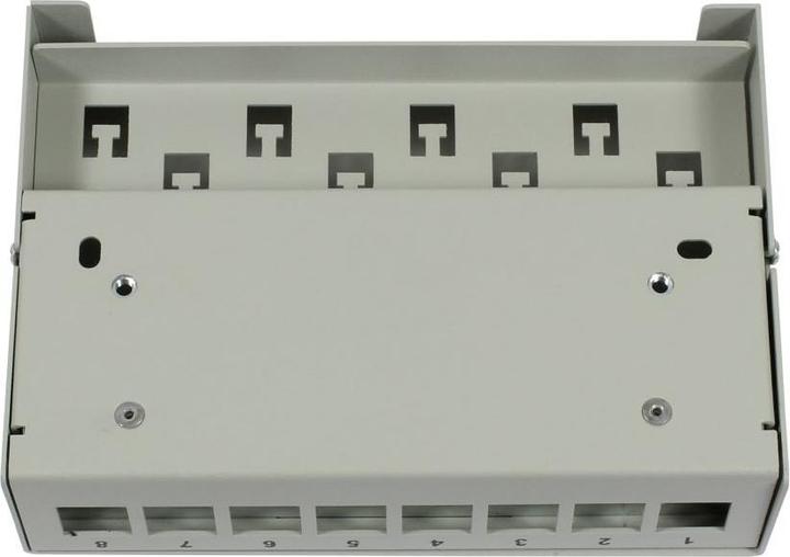 Actual product image Synergy 21 Keystone module support patch panel for 8x TP module surface-mounted metal light grey