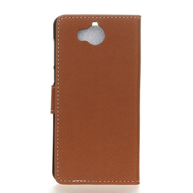Immagine prodotto MU Classic Copertina in pelle con motivo a croce (Huawei Y6 (2017), Huawei Y5 (2017))
