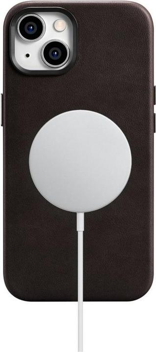Actual product image iCarer Oil Wax Premium Leather Case iPhone 14 Plus Magnetic Leather Case with MagSafe Brown (WMI1422 (Apple iPhone 14 Plus)