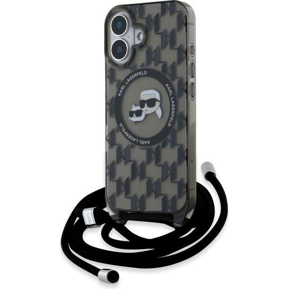Thumbnail - Karl Lagerfeld KLHMP16SHCKCKLCK iPhone 16 6.1" czarny/black hardcase IML Crossbody Monogram Karl (Apple iPhone 16), Smar...