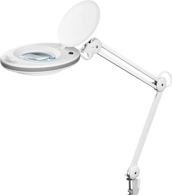 Goobay LED Magnifying Lamp with Clamp, 8 W - 650 lm, 127 mm glass lens, 1.75x magnification, 3