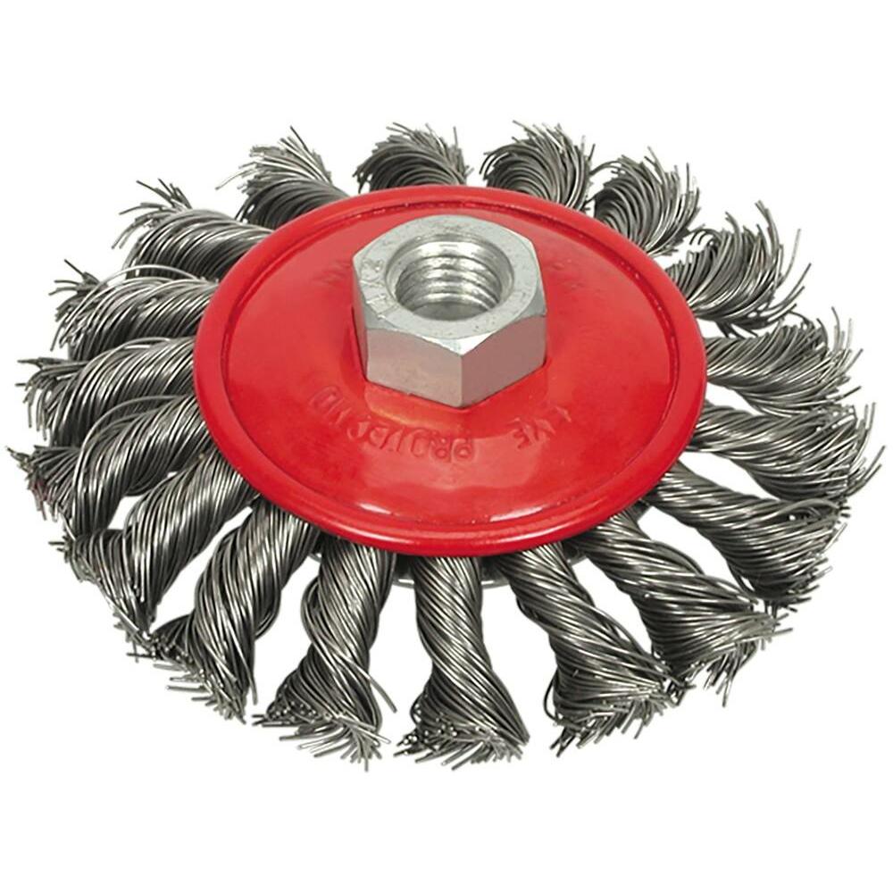 Toya, Schleifmittel, VOREL CONICA PISCH 100 mm, verdrehter Draht, Gewinde, 06977