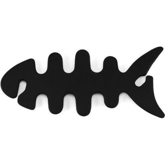 Hurtel Fish-shaped headphone cable wrap - black, Kopfhörerkabel, Schwarz