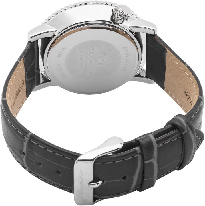 Actual product image Burgmeister Analog Quartz Watch with Leather Strap and Timeless Design (Analogue wristwatch, 43.50 mm)