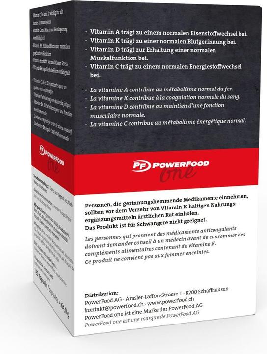 Image du produit Powerfood Vitamines pour le sport (120 pièce(s), Capsules, 521 g)