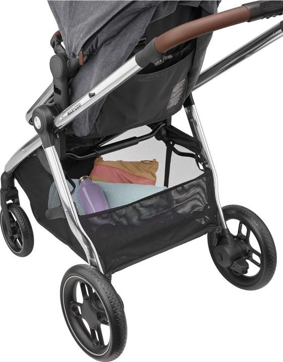 Actual product image Maxi-Cosi Zelia 3 Luxe Twillic Grey Fr (Chrome frame & Brown Leather)
