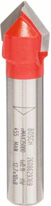 Immagine prodotto Bosch Professional Zubehör Fresa a V Expert per legno, 8 mm, D 12,7 mm, L 10 mm, G 44,5 mm, 90°.