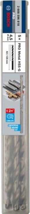 Produktbild Bosch Professional Zubehör PRO Metal HSS-G Spiralbohrer, 4,5 x 82 x 126 mm (4.5 mm)