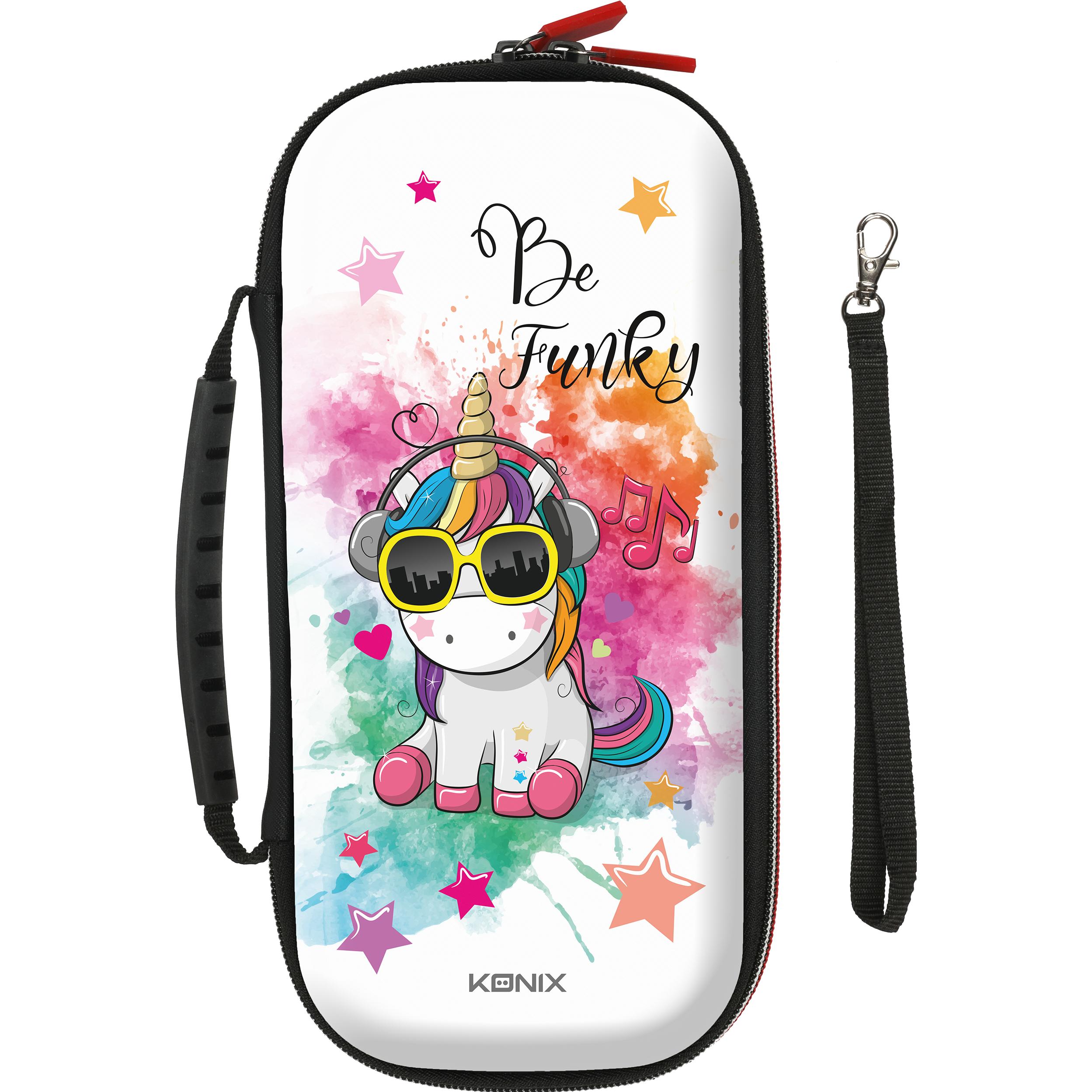 Konix Multicolore Mitici Pro Carry Case Unicorn Essere Funky (Switch, Switch Lite, Switch Oled), Altri Accessori Gaming,
